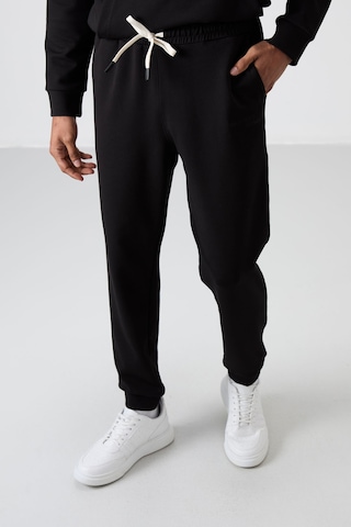 Tommy Life Siyah - Siyah Pamuklu Kalın Yumuşak Dokulu Comfort Fit Nakışlı Erkek Eşofman Takım - 85255 Siyah
