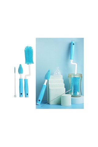 BUFFER® Silikon Uçlu Ekstra Yumuşak Kıllı Sağlam Kavanoz Bardak  Şişe Ve Biberon Temizleme Fırçası