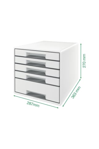 Leitz 52142062 Wow Çekmeceli Evrak Rafı 5 Çekmeceli, Metalik Mor