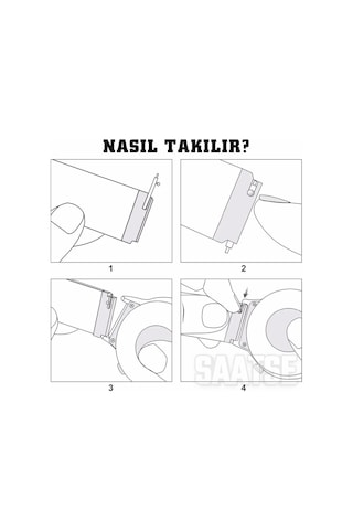 24mm Siyah Kroko Hakiki Deri Saat Kordonu Kayış