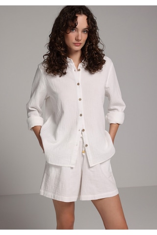 Colin's Colins Regular Fit Shirt Neck Düz Kadın Beyaz Kısa Kol Gömlek Cl1079416 Q1.v2 Wht
