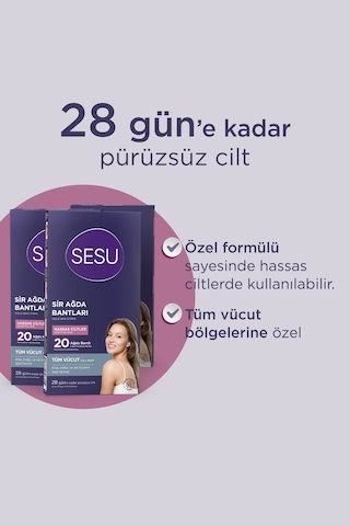 3 Adet Sesu Ağda Bandı Hassas Cilt 20'li