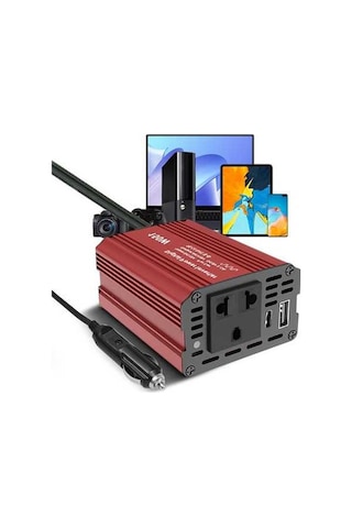 Ulzyvf 150w Araç İnvertörü - 12v/220v Çevirici, Usb & Type-c Çift Portlu, Seyahat Ve Acil Şarj