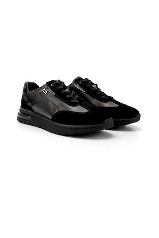 Gönderi(R) Gönderi R Erkek Siyah Bağcıklı Jel Tabanlıklı Hakiki Deri Sneaker Ddma71201222 Siyah