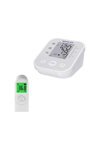 Üst Koldan Ölçer Dijital Tansiyon Aleti Nabız Ölçer Hafızalı Usb + Temassız Ateş Ölçer Fda Onaylı