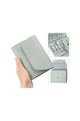 Pazly Pedikür & Manikür Seti - Taşınabilir Tırnak Makası, Dosya, Kaş Makası, Ölü Deri Aracı, Mavi Mavi