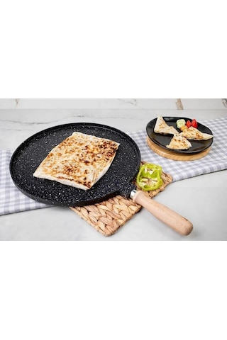 Meşeler Granit Döküm Çok Amaçlı Tava 35 CM Siyah