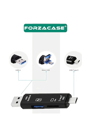 Forzacase FC983 5in1 Usb Micro Sd/ Tf Usb 3.0 Type-c Micro Usb Kart Okuyucu
