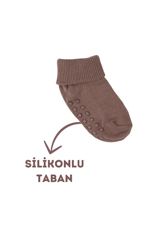 Cnt Erkek / Kız Bebek Kaydırmaz Taban Pamuklu Yumuşak Çorap 12 Li Paket Pembe Pembe