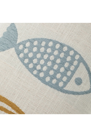 Mudo Home Marin Fısh Wave Kırlent Renkli 30x50 Çok Renkli