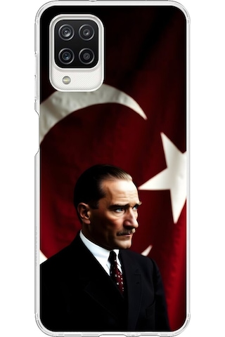 Samsung Galaxy A12 Uyumlu Şeffaf Kılıf Atatürk 4 Tasarımlı