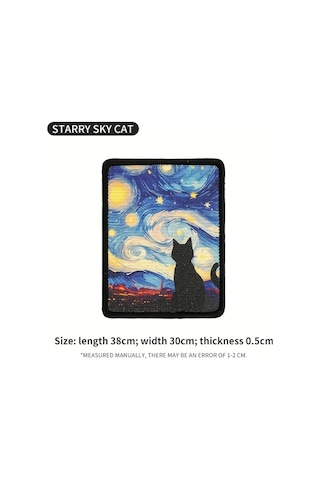 Honeybeeshop Dayanıklı Sisal Duvara Monte Kedi Tırmalama Tahtası Ve Matı Starry Sky Yumuşak Kumaş Dikişli Kenar İç Mekan Oyunu Minimal Tasarım Dekoratif