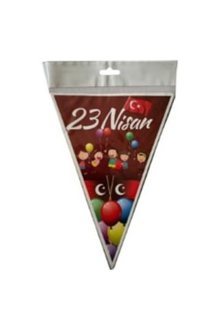 23 Nisan Çocuk Bayramı Üçgen İpli Flama Bayrak - 1 Adet 100 X 10 Cm