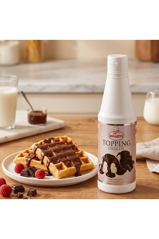 Topping Çikolatalı Sos 1 Kg Waffle, Pancake, Tatlı Ve İçecekler İçin Yoğun Çikolata Aromalı Topping