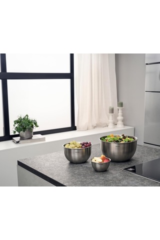 Fresh & Save Bowls Vakumlu Saklama Kabı, L, 24 Santimetre, Paslanmaz Çelik, Metalik Gri Çok Renkli