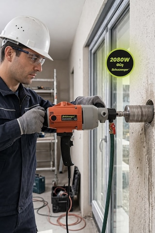Profesyonel Karot Makinesi Sulu Sistem 110mm 2080w Motor Soğutmalı Sistem Beton Delme