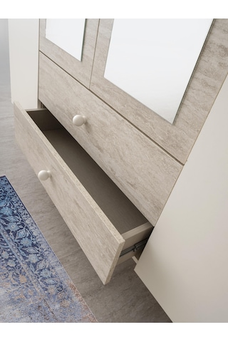 Petra 4 Kapaklı Aynalı Elbise Dolabı Gardrop 160x55x200