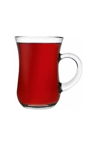 Paşabahçe 55411 Kulplu Keyif Çay Bardak 12 Li Şeffaf