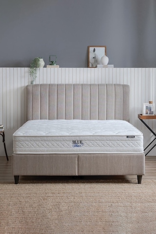 Yataş Bedding Blue Star Yatak, Lento Baza, Somni Başlık Tek Kişilik 3'lü Set 90x190 - Bej
