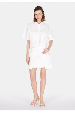 Colin's Colins Regular Fit Shirt Neck Düz Kadın Beyaz Kısa Kol Gömlek Cl1073342 Cl1073342 Q1.v1 Ofw Beyaz