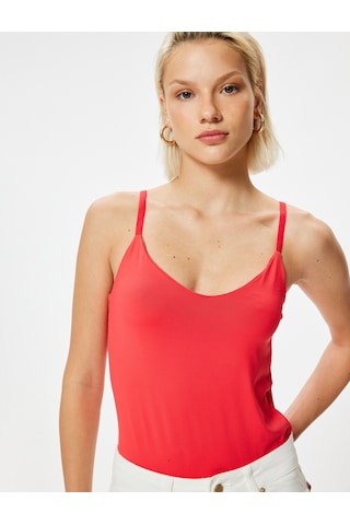 Koton Basic İnce Askılı Atlet Slim Fit Kırmızı 4sak10042pk