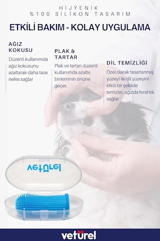 Köpek Diş Fırçası Parmak Silikon Fırça Köpek Ağız Kokusu Plak Tartar Diş Eti Saklama Kutulu 3lü