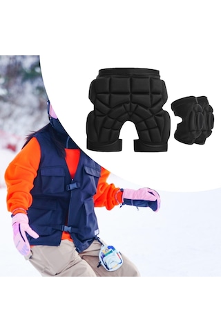 Suntek Dolgulu Şort Eva Çocuk Kalça Koruma Pedi Kayak Beden-s Siyah