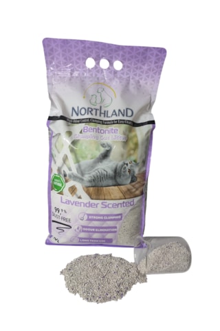 Northland Doğal Bentonite- Süper Topaklanan Lavanta Kokulu Kedi Kumu 10 Lt X 2 Adet