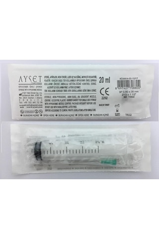 Ayset 20ml İğneli Enjektör Şırınga 10 Adet
