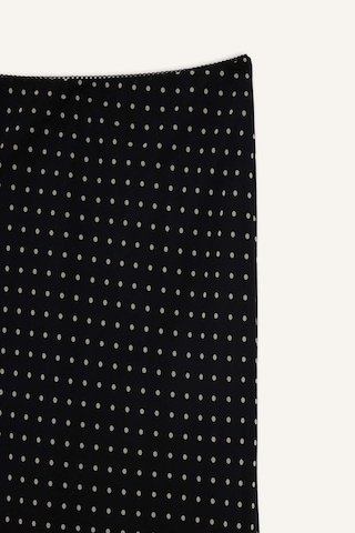 Defacto Kalem Puantiye Normal Bel Astarlı Şifon Maxi Etek F9420ax25aubk81 Siyah