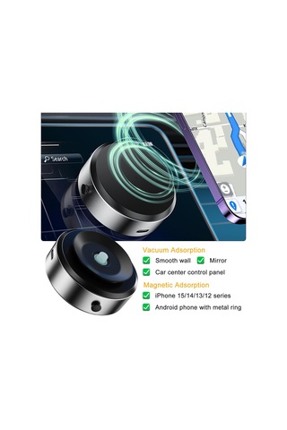 Yifomall X8q Gümüş Otomobil Telefon Tutucu: 360 Dönebilen Çift Yönlü Vakum Süngeri, Zincirleme Ve Abs Malzeme, Sağlıklı Sürüş İçin Elini Serbest Bırakır