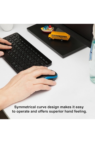 Reedark Logitech M185 Kablosuz Sessiz Ergonomik Mouse - 2.4ghz Alıcılı, Uzun Menzilli, Mavi M185