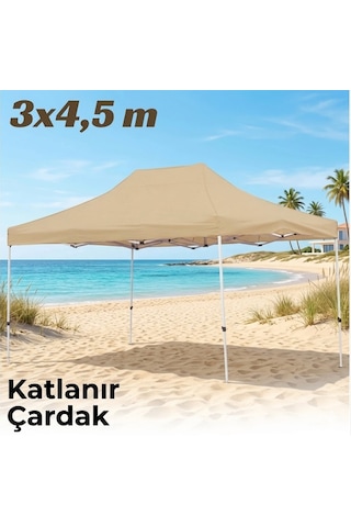 Missidea 3 4,5 Makaslı Katlanır Çardak Krem