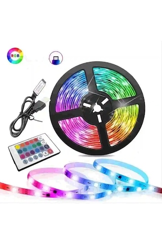 Su Geçirmez Led Şerit Bluetooth Rgb Uzaktan Kumanda 5m Renk Ayarı