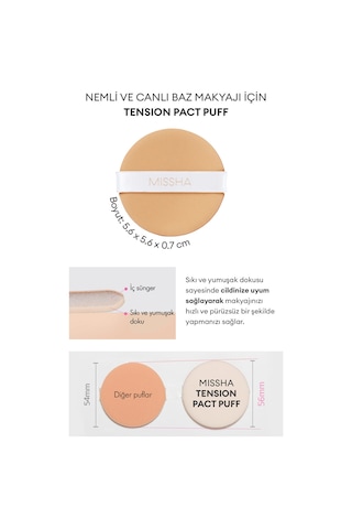 Missha Tension Pact Puff Büyük Boy Makyaj Pufu 2 Adet