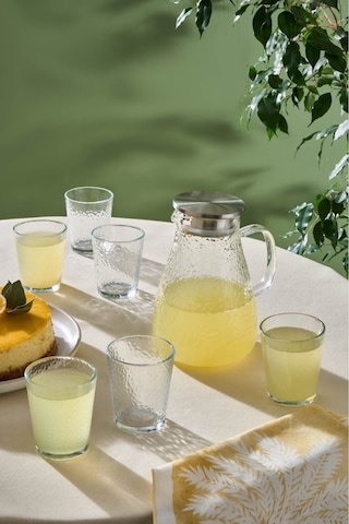 Karaca Luminous 7 Parça Cam Sürahi ve Bardak Seti Şeffaf