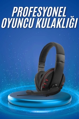 Ceylan Adam Oyuncu Kulaklığı Kulak Üstü Kablolu Stereo Mikrofonlu Yumuşak Kulak Yastığı
