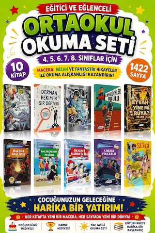 Ortaokul 4. 5. 6. 7. 8. Sınıf Eğitici ve Eğlenceli Roman Seti Ortaokul 4. 5. 6. 7. 8. Sınıf Eğitici ve Eğlenceli Roman Seti
