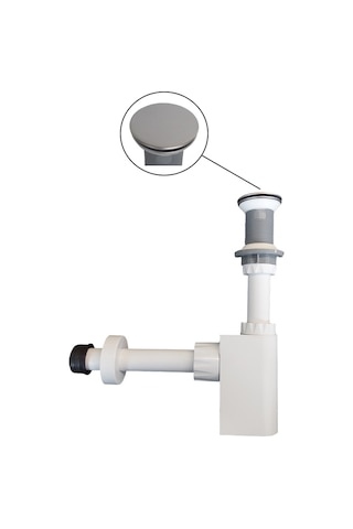 Studor Trap-Vent Beyaz Havalıklı Lavabo Sifonu Paslanmaz Pop-up Süzgeçli Tıkanma ve Koku Önleyici