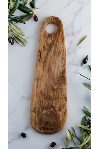 Zeytin Ağacı Doğal El Yapımı Sunum Tahtası 45x14cm Çok Renkli