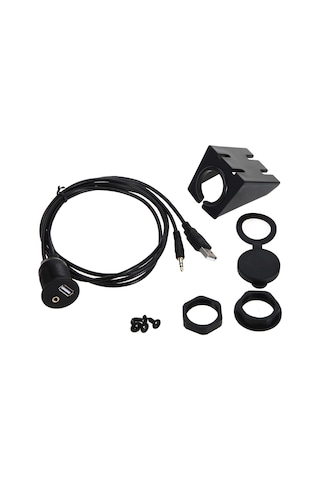 Usb 2.0 - 3.5mm Aux Uzatma Kablo Ve Montaj Aparatı Usb Aux Pan...