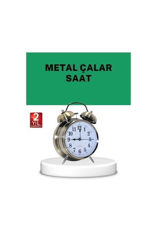 Mey İthalat Gümüş Renkli Sessiz Işıklı Dekoratif Masa Üstü Çalar Saat Alarmlı Diğer