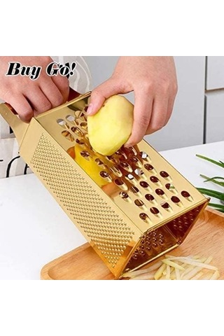 Createtech Patates, Meyve, Peyniri, Zencefil, Sebzeler İçin 4 Taraflı Paslanmaz Çelik Dilimleyici, Büyük Kutu Grateri Diğer