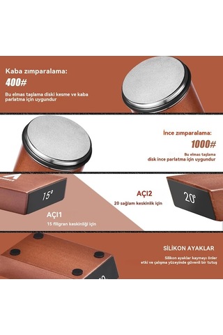 Maoyaya Rulo Profesyonel Bıçak Bileme Aleti - 15/20 Manyetik Açı, Elmas Taşlama Diski, Endüstriyel