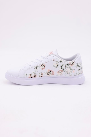 3d Dijital Baskı Kadın Alex Mcqueen Beyaz - Çiçek Desenli Sneaker Beyaz-çiçek