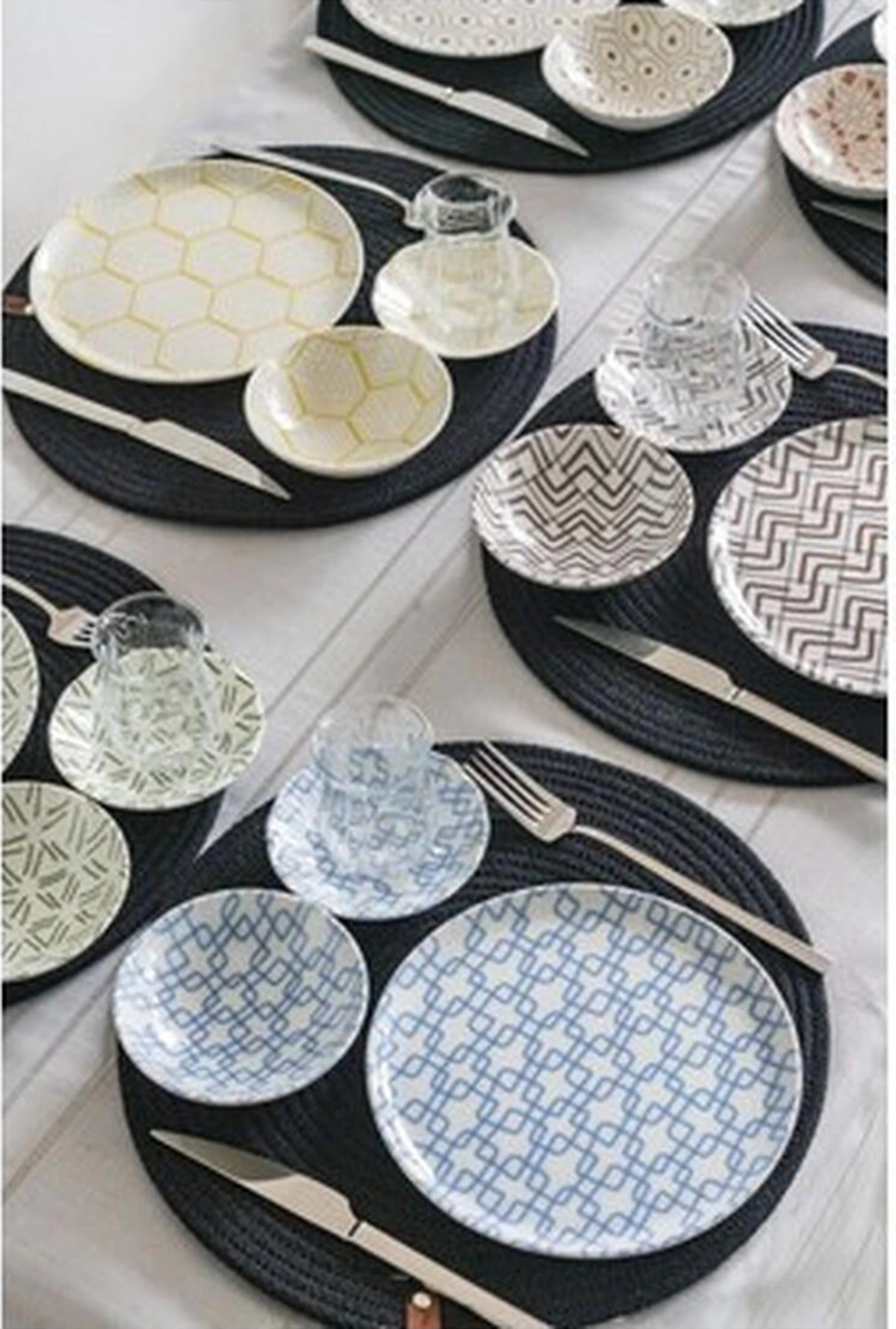 Porland Morocco 18 Parça 6 Kişilik Ikram Ve Kahvaltı Takımı Süt Beyazı