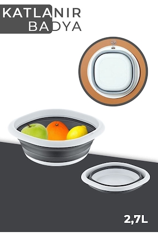 Çeyizci Çarşı Katlanır Badya Leğen Akordiyon Katlanabilir Badya 2,7 Lt Orta Badya