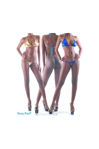 Terry Pau Tp160501 Lame Bikini Takım Mavi