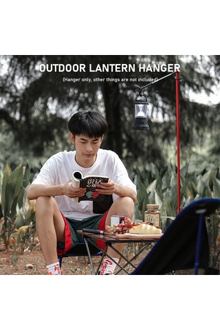 Shineyee Siyah Çelik Gümüşlü İki Yönlü Kamp Lambası Askısı - Dış Mekan Çanta, Giysi Asma Aleti Çok Renkli