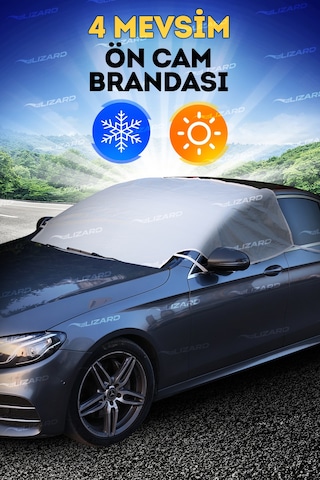ByLizard Buzlanma Önleyici Kar Örtüsü Su Geçirmez Ön & Yan Cam Araba Brandası